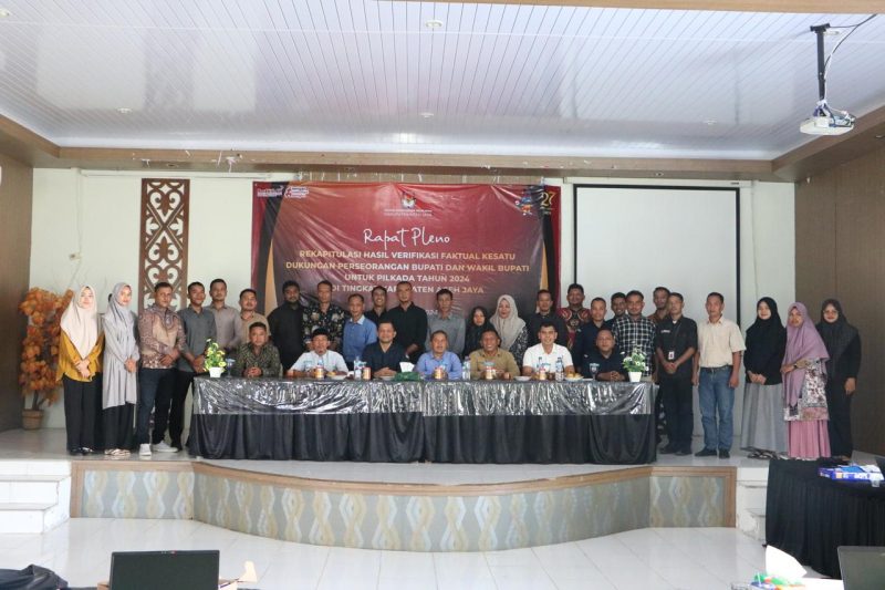 KIP Kabupaten Aceh Jaya selesai melakukan rekapitulasi hasil verifikasi faktual kesatu dukungan bakal pasangan calon Bupati dan Wakil Bupati 