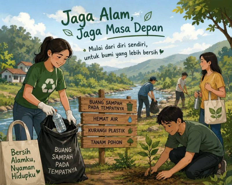 Menjaga lingkungan merupakan bentuk nyata nasionalisme. Dimulai dari hal-hal kecil, seperti mengurangi sampah, menanam pohon, dan menjaga kebersihan lingkungan sekitar